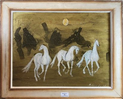null TORTELL P. 

Study of horses 

Oil on canvas, signed lower right

H.: 33,5 cm...