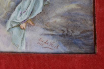 null Vierge à l'enfant en porcelaine signée Léo de Floch et datée 1898

H: 13 cm...