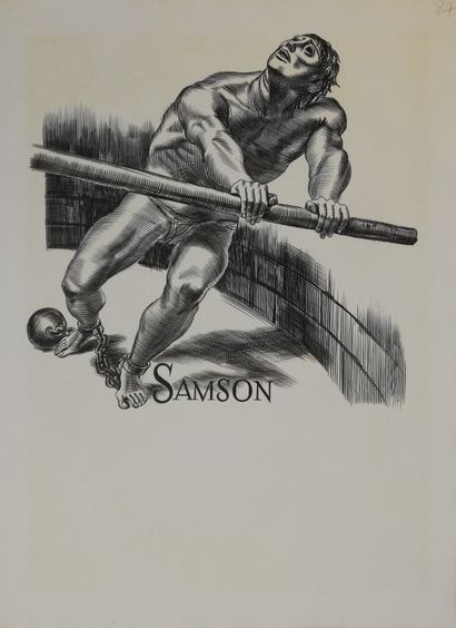 DECARIS Albert 
Samson - John Milton 
Gravure...