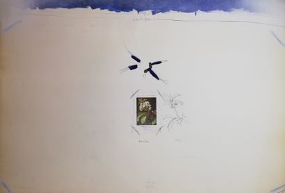  MARTIN François 
Merisier 1973 
Encre et collage sur papier. Signée en bas au centre,...