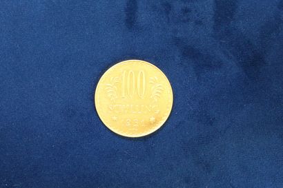 null 
Gold coin of 100 schilling. (1931)

Weight: 23.40 g.
