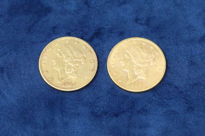 null 2 pièces en or de 20 dollars "Liberty Head double Eagle" 1904x2.

Poids : 66.86g.

TB...