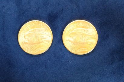 null 
2 gold coins of 20 dollars "Saint Gaudens double Eagle" 1927x2.

Weight : 66.86g.

VG...