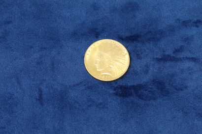  1 pièce en or de 10 dollars "Indian Head Eagle" 1911. 
Poids : 16.71g. 
TB à TT...