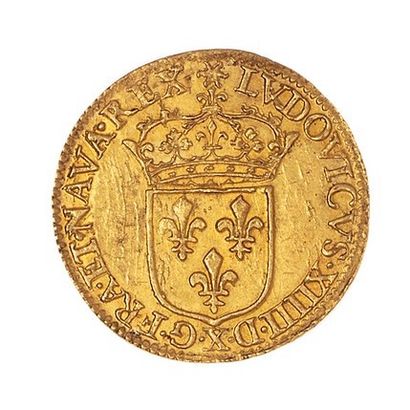 null Louis XIV (1643-1715)

Golden shield with sun 1646 X. Dup. : 1416A. 

Rare,...