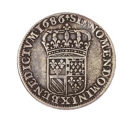 null Louis XIV (1643-1715)

Half shield carambola 1686 X.

Dup. : 1510. 

VG to TTB....