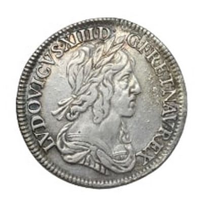 null LOUIS XIII

15 sols argent 1642 Paris 2 points 3e type. 

Dup. : 1351. 

Flan...