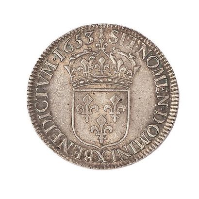 null Louis XIV (1643-1715)

Half shield with long fuse 1653 X.

Dup. : 1470. 

TTB...