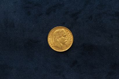 Gold coin of 20 francs Napoleon head laurel...
