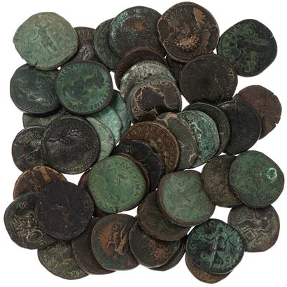 null Lot of 46 bronze sesterces. 

Antoninus the Pious, Hadrian, Lucius Verus, Trajan,...
