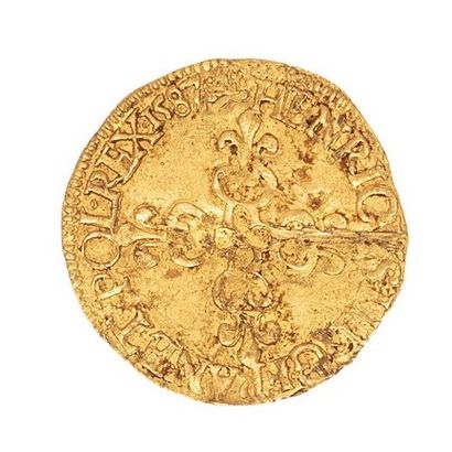 null Henry III (1574-1589)

Golden shield with sun 1st type 1587 X.

Reversal of...