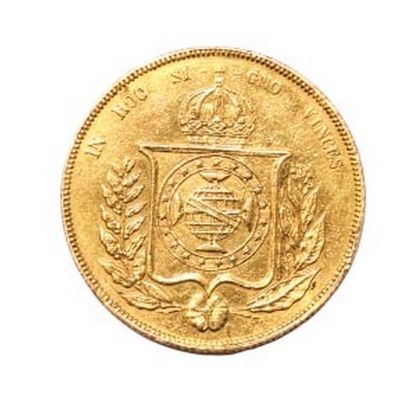 null FOREIGN CURRENCIES

BRAZIL Peter II

2000 Reis gold 1858

K.M.468 Weight : 17.8...