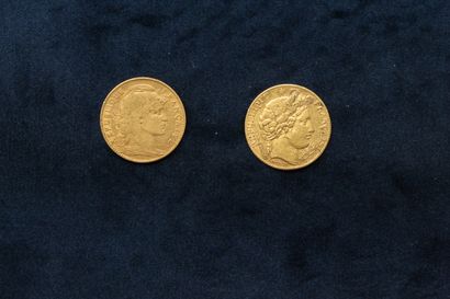 OB Two 10 franc gold coins : Ceres 1899 A...