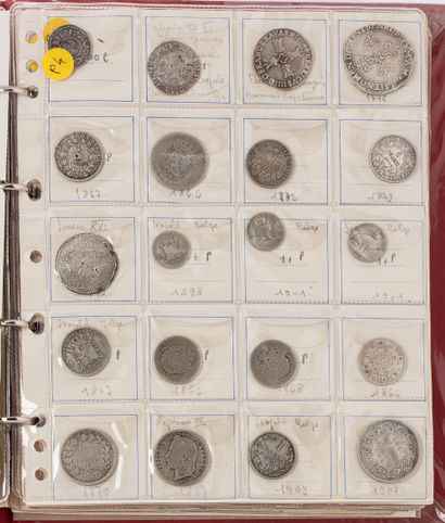 null Lot of about 210 mainly French silver and bronze coins including Charles Le...