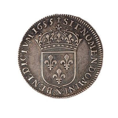 null Louis XIV (1643-1715)

Quarter shield with long fuse 1655 X.

Dup. : 1471. 

Very...