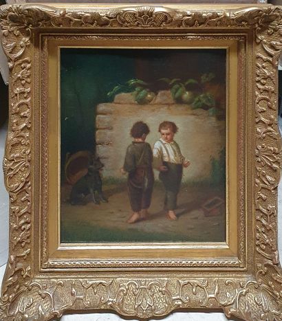 null 19th century FRENCH SCHOOL,

The Council - The Fight,

pair of oil on panel...