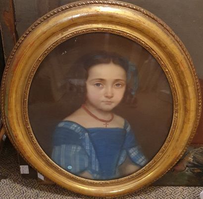 null ECOLE XIXeme siècle 

Portrait présumé de Julie Damourelle (1830-1853) enfant...