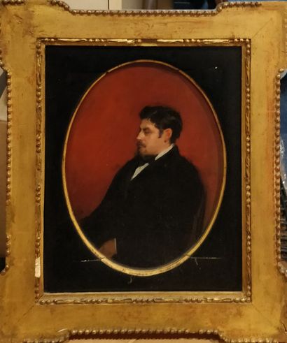 null ANONYME FIN XIXe siècle,

Portrait d'homme assis,

huile sur toile marouflée...