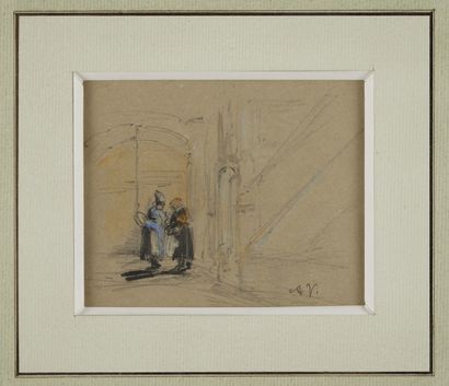 null VOLLON Antoine, 1833-1900

Deux paysannes - Couple sur un banc

deux dessins...