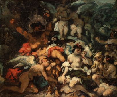 null 
FRENCH SCHOOL, late 19th century,





Mythological scene,





oil on canvas...