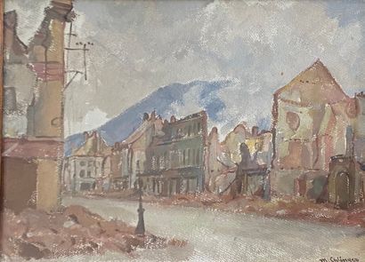 null EHLINGER Maurice, 1896-1981

Une rue après le bombardement

gouache (petit accident),...
