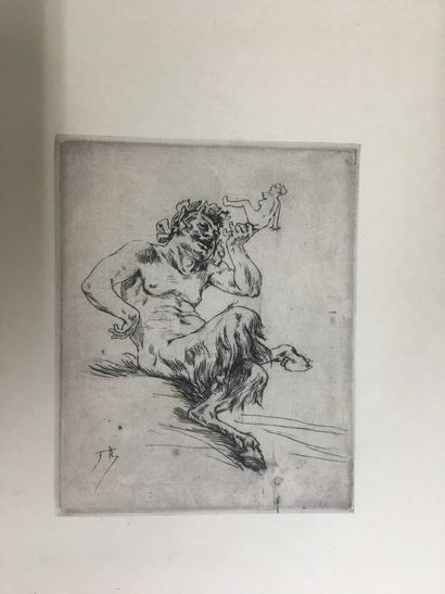 null ROPS Félicien, 1833-1898,

La poupée du satyre,

pointe sèche (insolation et...