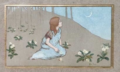 null BARHAM S. (XIX-XX) d'après

Jeune fille aux fleurs 

Suite de six petites estampes...