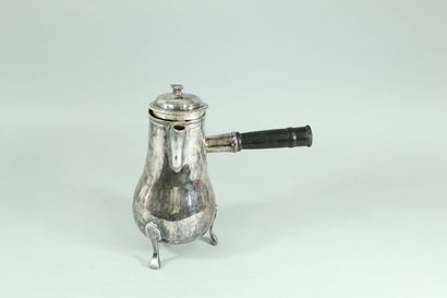 A late 18th century silver chocolate pot...