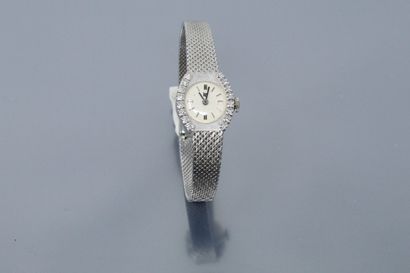 null LIP

Montre bracelet de dame, boîtier ovale en or gris 18k (750), cadran rond...