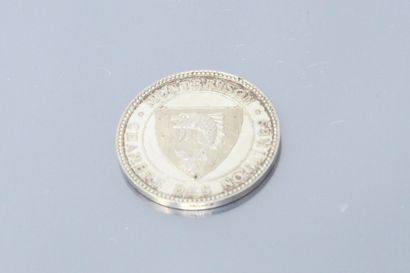 null Round silver token of the Notaries of MONTBRISON.

Obverse: a fish on a shield...