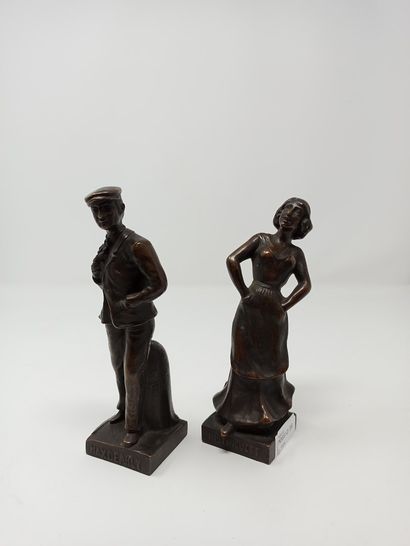 null A. RUCHO

"Mistinguett" & "Max Dearly

Bronze statuettes signed and titled on...