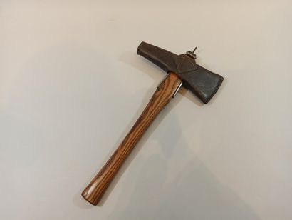 null Swiss regulation axe with its leather.