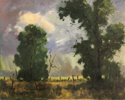 null WIIECK L. (XIX-XXth)

Country landscape,

Oil on canvas mounted on cardboard,...