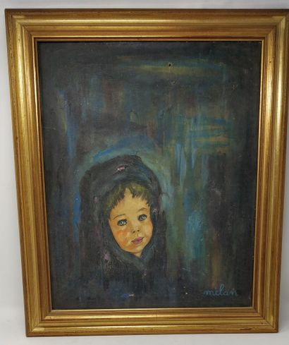 null Andrée MELAN (XIX-XX)

Portrait of a girl in the dark,

Oil on canvas signed...