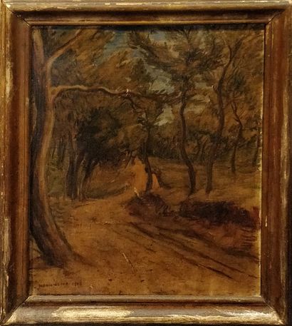 null EARLY 20th CENTURY SCHOOL,

Path under the trees, 1924,

oil on canvas (accidents,...