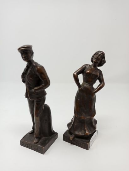 null A. RUCHO

"Mistinguett" & "Max Dearly

Bronze statuettes signed and titled on...