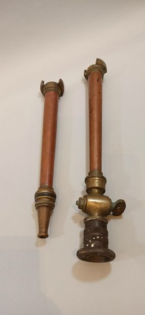 null Set of two bronze fire hoses