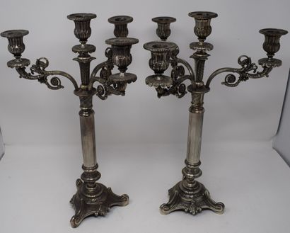 null Pair of candlesticks

Silver plated bronze, decorated with scrolls, palmettes...