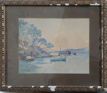 null DEMOUTIER Pierre (1866-1942)

Boat at anchor in the Mediterranean, 

Watercolor

Signed...