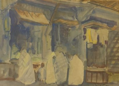 null ECOLE ORIENTALISTE, XXe

Personnages dans le souk, 1931

aquarelle, inscription...