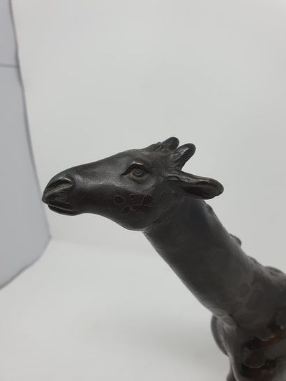 null ANONYMOUS 20th century 

Giraffe

Bronze with brown patina

slight traces of...