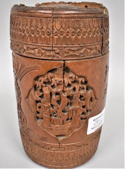 null China 19th century

Two carved wooden boxes decorated with two characters and...