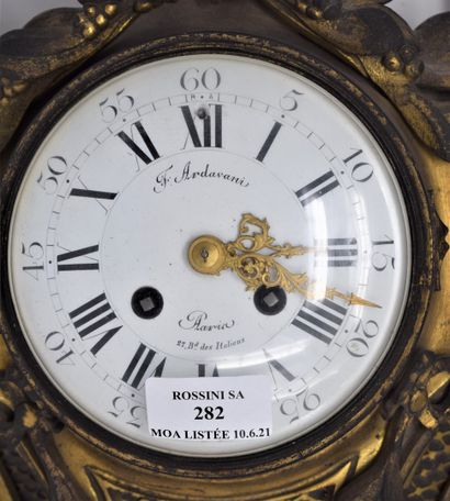 null 
Bronze cartel (dedored), the dial signed "Fr. ARDAVANI, Paris, 27 bd des Italiens"

In...