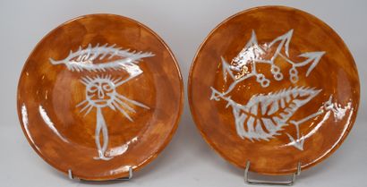 null LURCAT Jean (1892-1966) d'ap.

Paire d'assiettes circulaires en céramique émaillée...