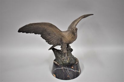 null 
Gregory Emile
"The eagle
Bronze signed with brown patina, resting on a circular...