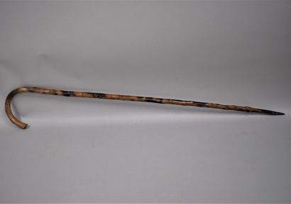 null Three canes :

- in rattan. Height : 88.50 cm.

- in bamboo, metal ball knob....
