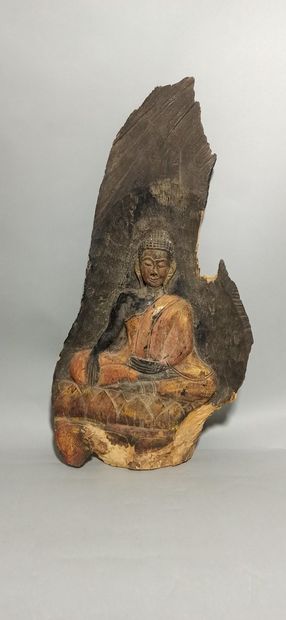 null 
Southeast Asia

Meditating Buddha on a lotiform base carved in light relief...