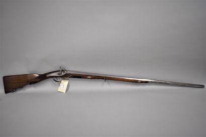 null Percussion rifle, octagonal barrel then round towards the mouth, stick decorated...