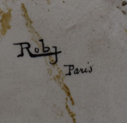 null ROBJ - Jean BORN said (1921-1931) 

White porcelain "Joker" pocket, mark in...