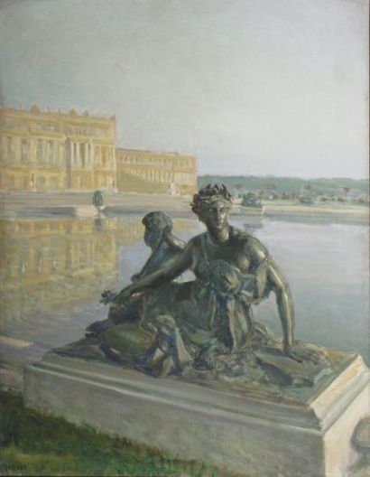GIRAULT DE NOLHAC Henri, 1884-1948 La nymphe du parterre d'eau à Versailles Huile...